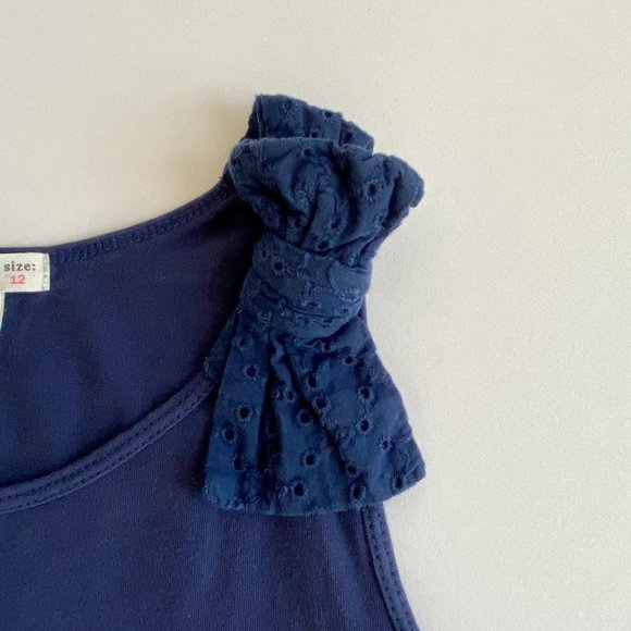 J. Crew Crewcuts Everyday Navy Blue Tank top with Eyelet Bow - Picture 8 of 12